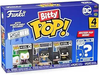 Funko Bitty Pop! DC Mini Collectible Toys - The Joker, Batgirl, Batman & Mystery Chase Figure (Styles May Vary) 4-Pack