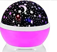 Rotating Star Moon Sky Night Projector Lamp (Pink)