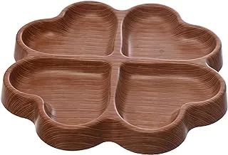 Generic Plastic plate snacks Divided into Six Slots With Flower Shape And Multi Use - Wooden