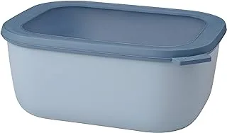 Mepal Cirqula Multi Bowl Rectangular 3000 ml Nordic Blue-Food Storage Box-Stackable-Dishwasher Safe, Polypropylene