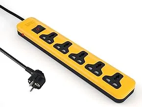 iLOCK power strip 5 universal outlets with overload switch (yellow)