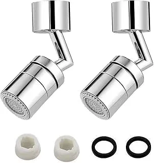 Water Saver for Tap Tap Attachment Swivel Tap Aerator for Kitchen/Bathroom Tap, Kitchen Tap Attachment, Water-Saving Swivelling, 2-Flow Double Function, 2 Pieces