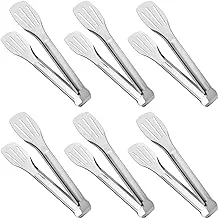 Serving Tongs Kitchen Tongs,Buffet Tongs, Stainless Steel Food Tong Serving Tong,small tongs 6 Pack (7 Inch)