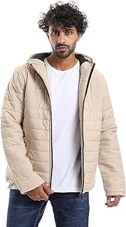 Andora Mens Quilted Pattern Hoodie-36W24M30309 Jacket