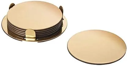 Glattis Coasters with Holder (Brass)