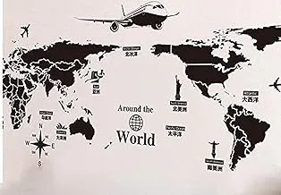 Wall Sticker Global Travel World Map Sticker, Wall Decal Home Art Decor