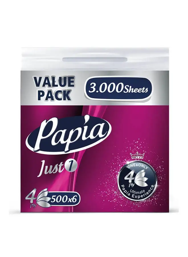 Papia Soft Facial Tissues 4PLY 500 pack of 6