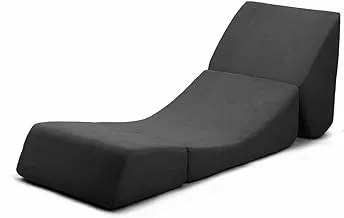 RicRac Reversible Chaise Regal Lounge Chair, 70 cm x 170 cm x 70 cm Size, Black Indoors