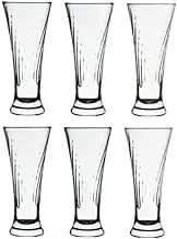 Pasabahce Large Juice Cups Set of 6 - Ribbed Pub- 320 ml - Turkey Origin