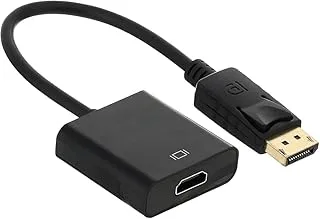 محول Exon X1061 DisplayPort (DP) إلى HDMI، محول DP إلى HDMI ذكر إلى أنثى، محول دقة 1080 بكسل، للكمبيوتر المحمول/الكمبيوتر الشخصي، الشاشة، التلفزيون، بطاقة الرسومات