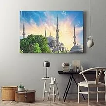 Sultan ahmed blue mosque background bright sunrise 60x40