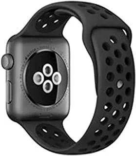 NFME Soft Silicone Replacement Sport Strap for Apple Watch Band 42/44mm (Black)