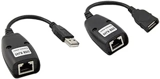 RJ45 Cat تمديد كابلات كابل USB 2.0 موسع أكثر من RJ45 Cat5 Cat 5e Cat6 تمديد كابلات موصل الكابل طقم محول