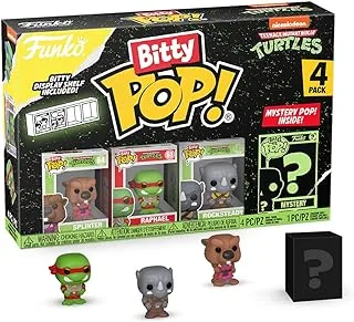 Funko Bitty Pop! Teenage Mutant Ninja Turtles Mini Collectible Toys - Splinter, Raphael, Rocksteady & Mystery Chase Figure (Styles May Vary) 4-Pack