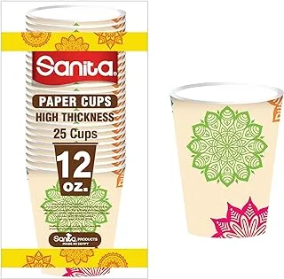 Sanita Leak Proof Paper Cups, 12 oz Capacity, Multicolor