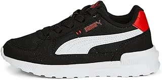 Graviton AC Shoe for Boys, Puma Black-Puma White-Puma Red, 33.5 EU