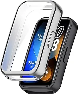 Generic Protective Case Compatible with Huawei Band 8, TPU Protective Case Cover for Huawei Band 8 Watch, Protective Case Cover for Huawei Band 8 (Silver)