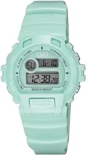 Q&Q Ladies Digital Chronograph Sport Watch Resin Band 5 Alarms Shock Resistant, Green