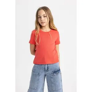 Defacto Girl Slim Fit Knitted Short Sleeve Body