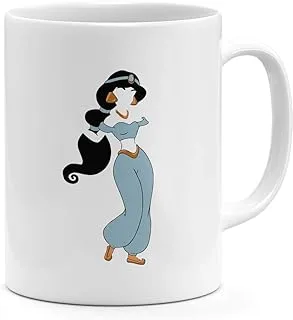 Princess Jasmine Attire Blue and Pink 11oz Coffee Mug Aladdin Classic Cartoon Network 11oz Ceramic Novelty Mug