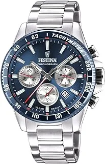 Festina Men's Japanese Quartz Sport Watch with Stainless Steel Strap, Silver, 22 (Model: F20560/2), Blue, Blue, bracelet