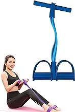 Fitness Pull Strap with 4 Tube Rubber Foot Pedal for Yoga Tummy Waist Leg Arm Training Resistant at Home Gym Workout