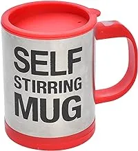 Generic Plastic Large Mug Amazing Design With Moteur D'agitation And Plastic Cover For Kitchen 400 ML - Silver Red