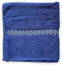 Ricrac R5000-782 Rolaka Embroidered Towel, 140 cm x 70 cm, Navy Blue