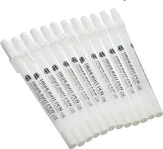 Keep Smiling E0340-12 High Quality Highlighter Gel Pen White ink pens 0.8mm Pack of 12 Pens For Drawing on Black Paper - White