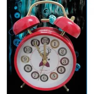 Unique Style Alarm Clock Bell With Night Light - RED