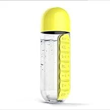 2 in 1 600ML Sport Water Bottle with 7 Grids Daily Pill Box Organizer Traveling Medicine Organizer Drinking Bottle