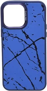 Silicone Back Phone Protection Cover With Amazing Design And Safety Edges For Iphone 14 Pro Max - Blue Black