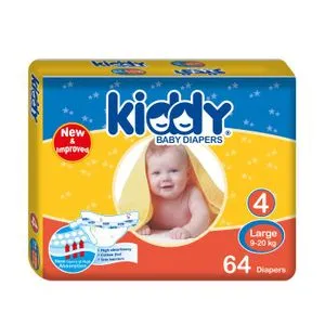 Kiddy Large Baby Diapers Size 4 - 64 Pcs