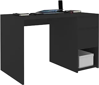 Nine Elements Office & Home Desk | 120 × 60 × 75 CM | Black Matt Color | Two Drawers & Open Storage Box | 120-C-W