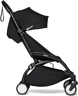 BABYZEN YOYO2 Baby Stroller Frame - Textile Set Not Included - 5-Point Harness, Multi-Position Reclining Backrest, Canopy Extensions, Padded Shoulder Strap & Protective Storage Stroller Bag - Black