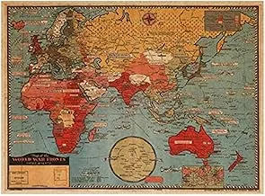 Kraft Paper Poster World Map Mural Wall Sticker Decals Decoration