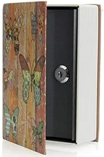 home book metal safe in the form of a real book to save money, jewelry and valuables in the form of butterflies