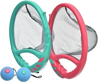 Generic Plastic Medium Catch Rackets To Add More Fun With Fabric Trawl And Two Foam Ball - Multi Color