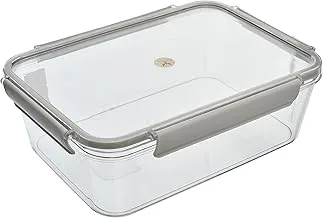 accessories shop Acrylic Square Food Storage Container Containing Tightly Sealed Lid With Modern Design And High Quality Material Practical For Kitchen 2800 ML Capacity - Transparent Grey