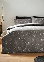 Matalan Reversible Moon and Star Print Duvet Cover, Single Size, Grey