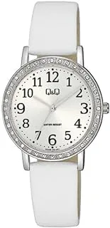 Q&Q WATCHES Q&Q Analog Ladies Watch with Leather Strap White Q32B-001PY