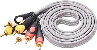 كابل صوت 3 RCA x 3 RCA مع سرعة عالية لاجهزة متعددة 1.5 متر - متعدد الالوان