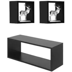 Wall-mounted Decorative Shelves, Wooden Wall-mounted Shelves (Black)