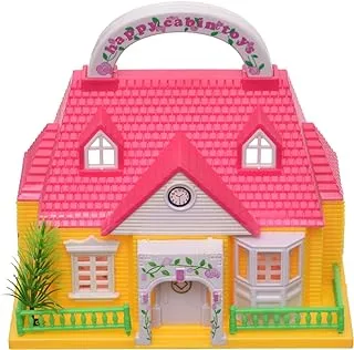 Generic Plastic Medium Beautiful House With Amazing Design And House Furniture For Girls Set Of 11 Pieces - Multi Color