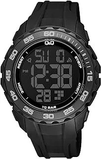 Q&Q Mens Large Digital Full-Size Chronograph Sport Watch Resin Band, Black 2