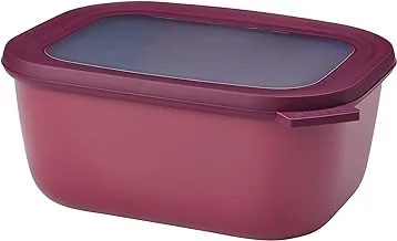 Mepal Cirqula Rectangular Multi Bowl 1500 ml Nordic Berry-Food Storage Box-Stackable-Dishwasher Safe, Polypropylene, 1,5 ml