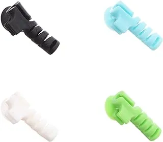 Silicone Cable Protection Collection With Suction PUMP for iPhone/MacBook set Of 4 Pieces - Multicolor