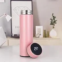 Smart Heat Digital LED Temperature Smart Thermal Bottle, Stainless Steel Vacuum Insulated Water Bottle - Hot and Cold Beverages, 16.9 fl oz, Pink