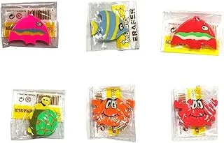 TB 15030-High Quality Soft Eraser Sea Animals Shape Assorted Color - Multi Color