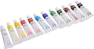 Elmaayergy YL202247-12 Y-41 Set Of 12 Pieces Of Acrylic colours 6ML With High Quality, Long Lasting And Eco-Friendly Material